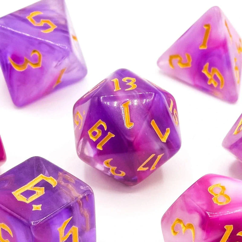 Sugarplum Swirl - Acrylic DND Dice Set - 7 Piece Polyhedral