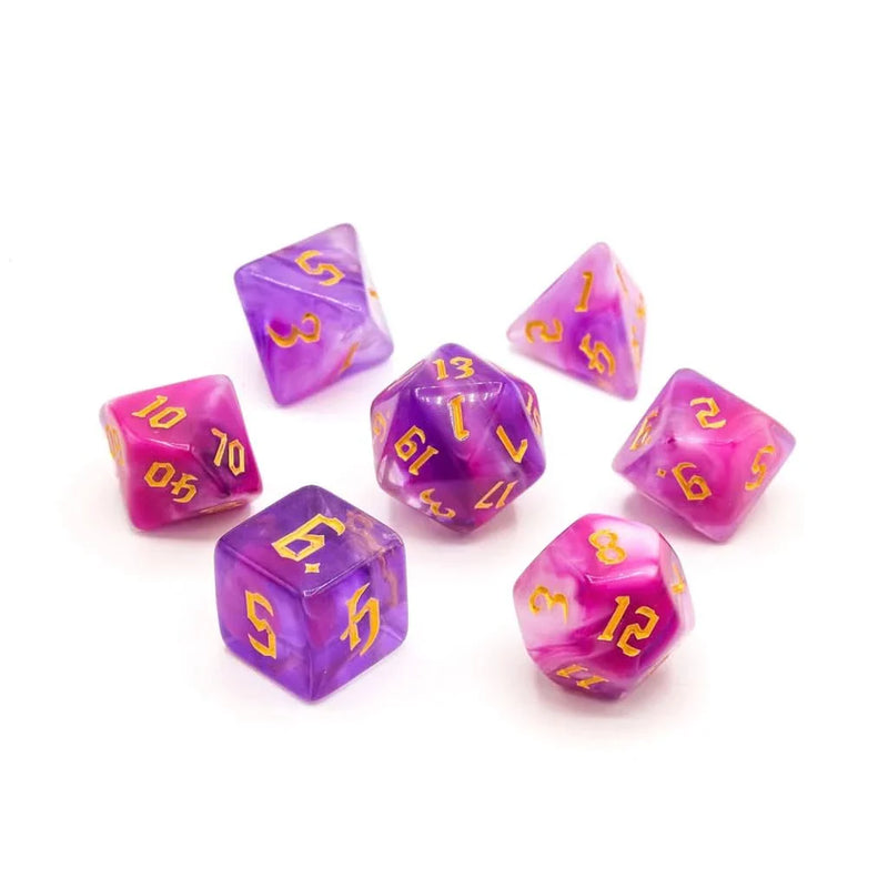 Sugarplum Swirl - Acrylic DND Dice Set - 7 Piece Polyhedral
