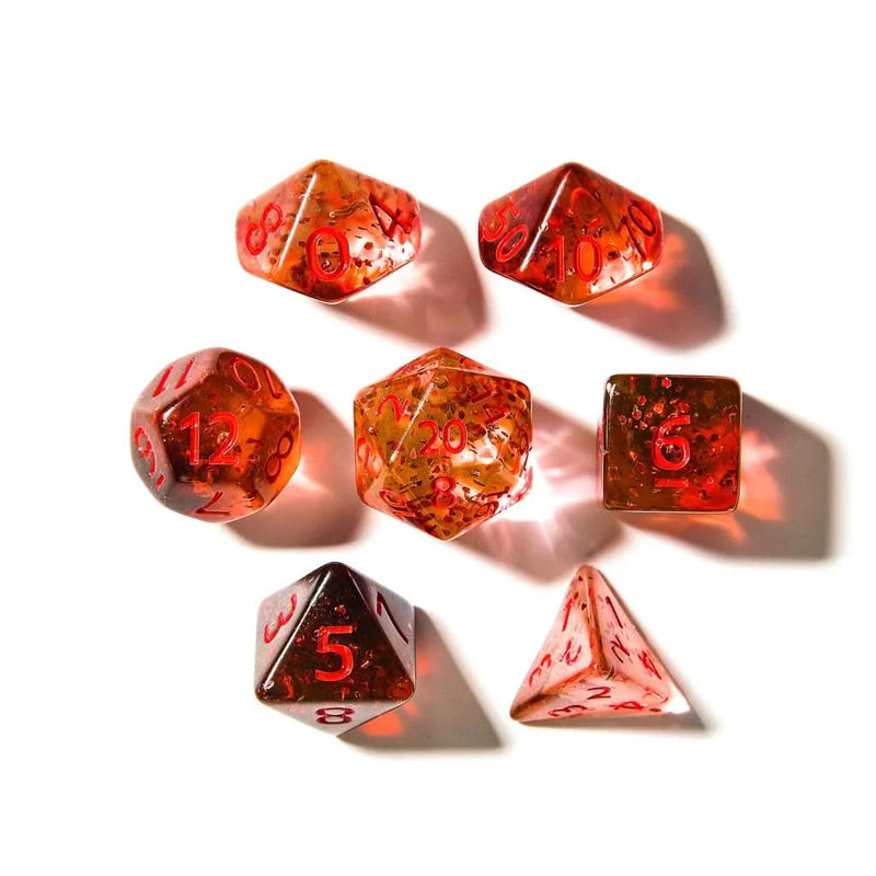 Mortal Wounds - Acrylic DND Dice Set - 7 Piece Polyhedral