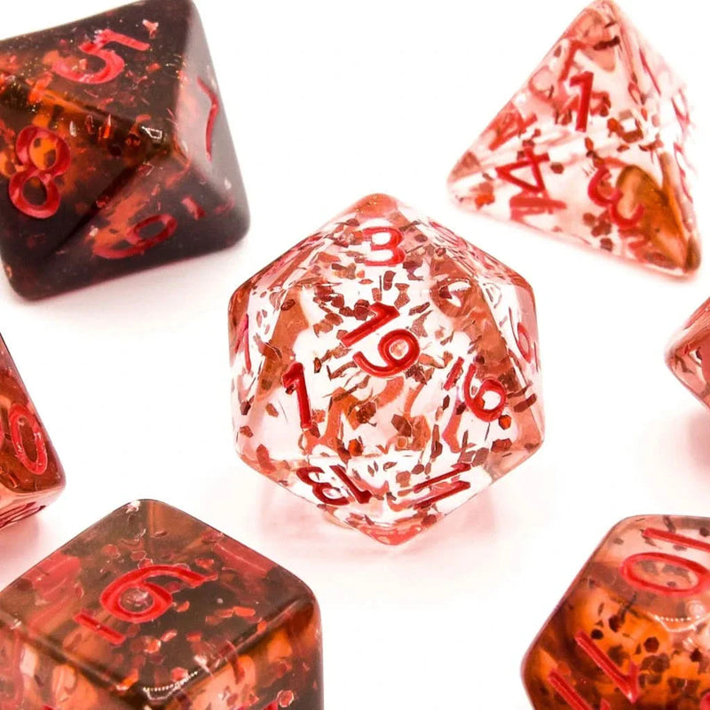 Mortal Wounds - Acrylic DND Dice Set - 7 Piece Polyhedral