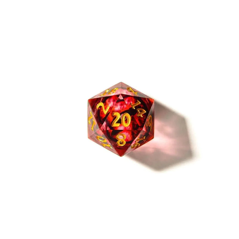 Eye of Fire | Liquid Core Dice | Resin | 7 Piece Set