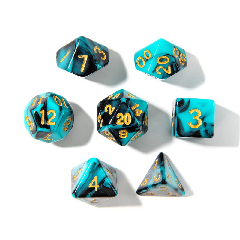 Shadowed Abyss - Acrylic DND Dice Set - 7 Piece Polyhedral