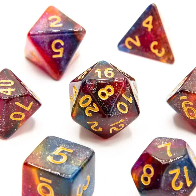 Starlight Reverie | Soft Edge Dice | Acrylic | 7 Piece Set