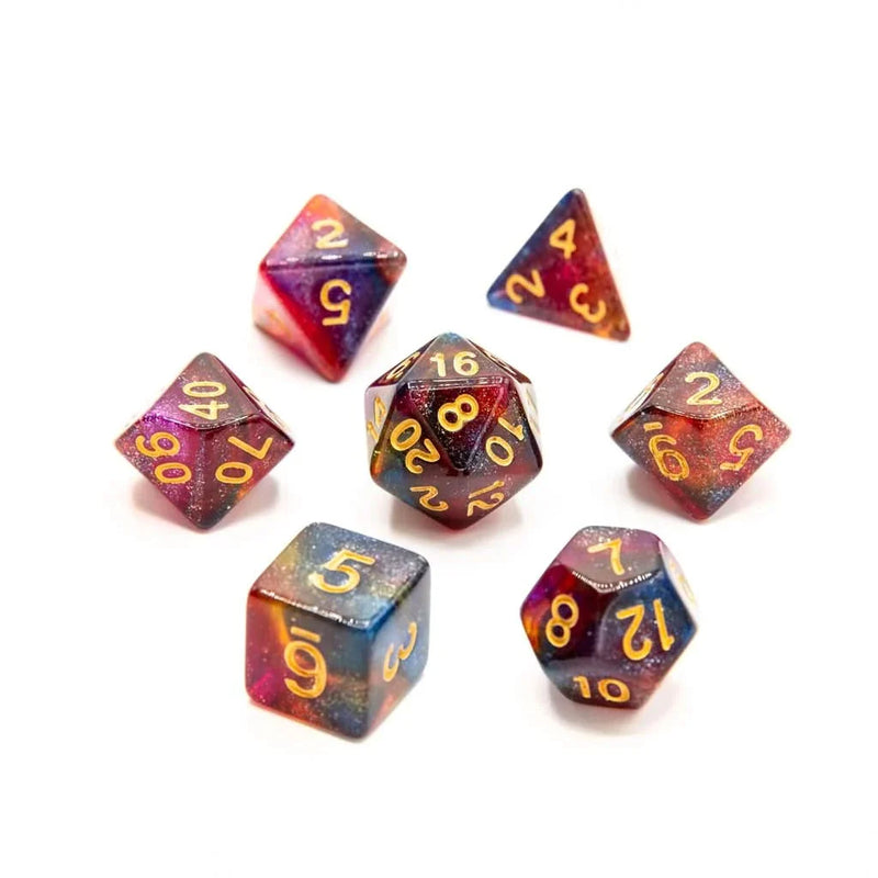 Starlight Reverie - Acrylic DND Dice Set - 7 Piece Polyhedral