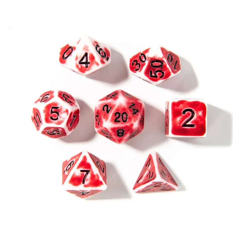 Crimson Relic - Acrylic DND Dice Set - 7 Piece Polyhedral
