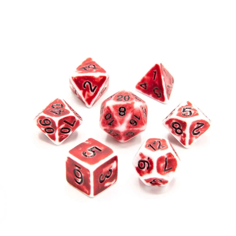 Crimson Relic - Acrylic DND Dice Set - 7 Piece Polyhedral