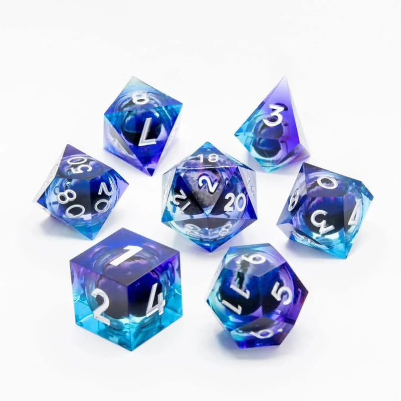 Eye of Sorcery | Liquid Core Dice | Resin | 7 Piece Set