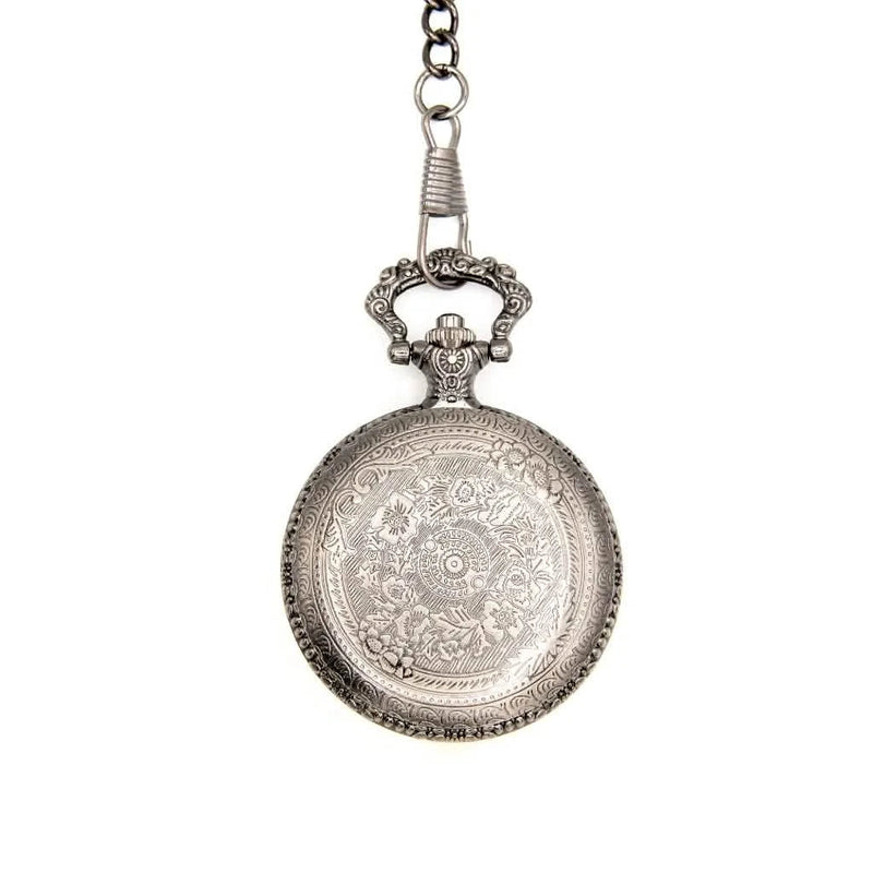 Death's Keeper | Pocket Watch Dice Case | Mini Dice | Ancient Silver