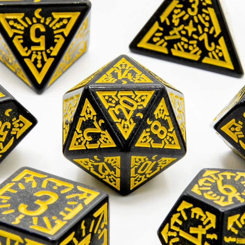Solar Ray | Soft Edge Dice | Acrylic | 7 Piece Set