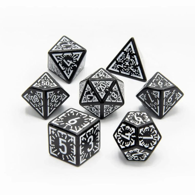Lunar Ray - Acrylic DND Dice Set - 7 Piece Polyhedral
