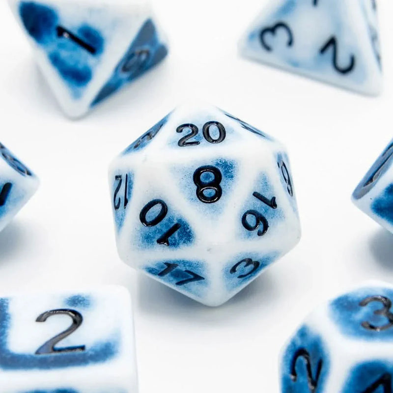 Faded Glory Blue - Acrylic DND Dice Set - 7 Piece Polyhedral