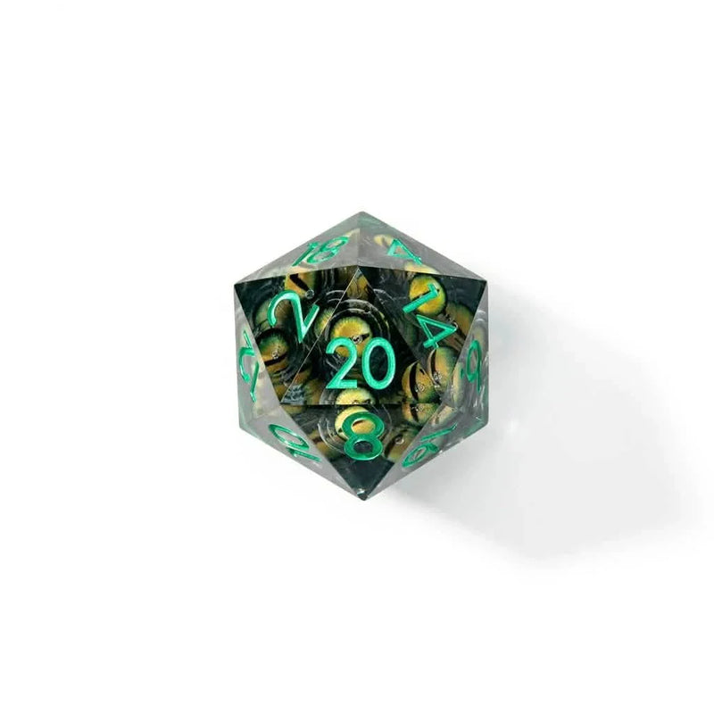 Eyes of Envy | 33mm D20 | Oversized Liquid Core Dice | Single Dice