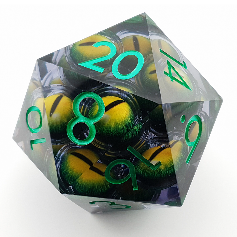 Eyes of Envy | Sharp Edge Dice | Resin | 7 Piece Set