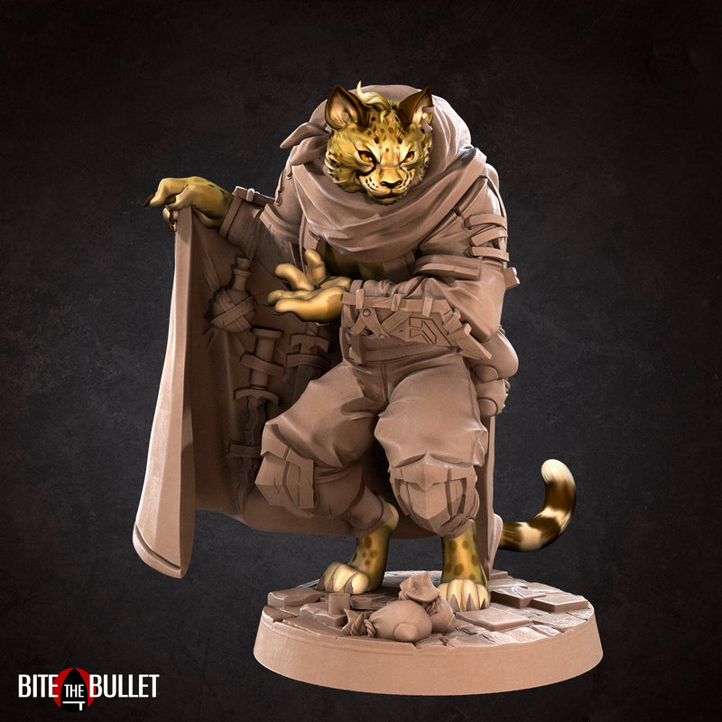 Tabaxi Smuggler | Bullet Town Christmas | Fantasy Miniature | Bite the Bullet TabletopXtra