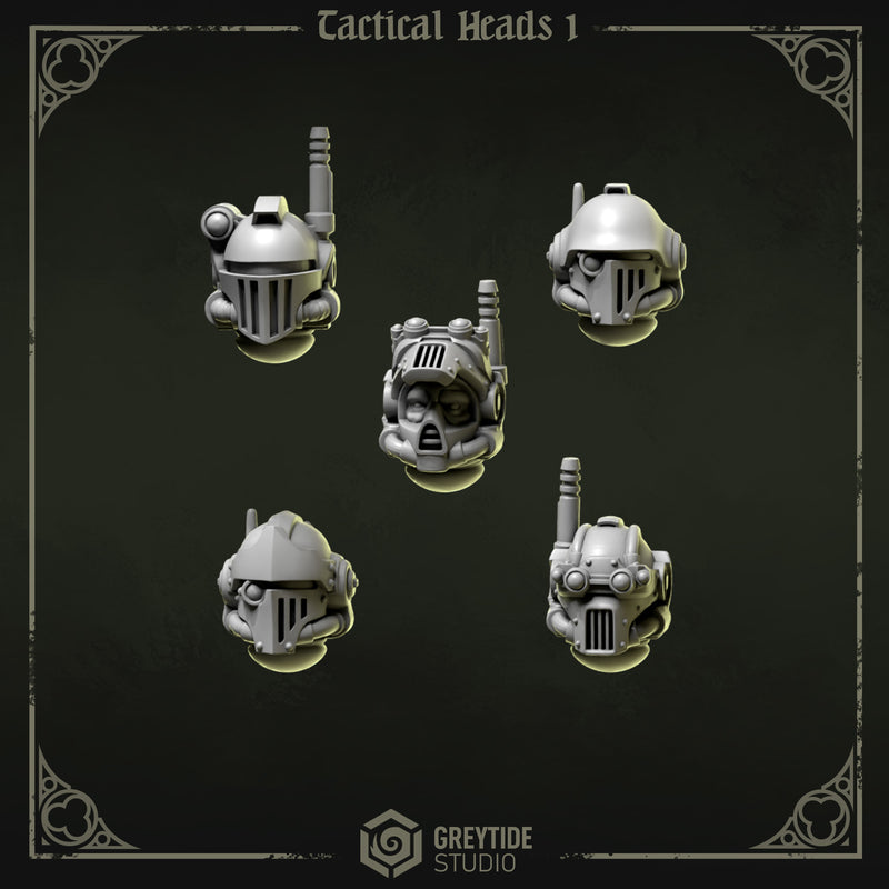 Tactical Heads & Helmets Pack | Eternal Pilgrims | Conversion Bits For 28mm 32mm Sci-fi Marines