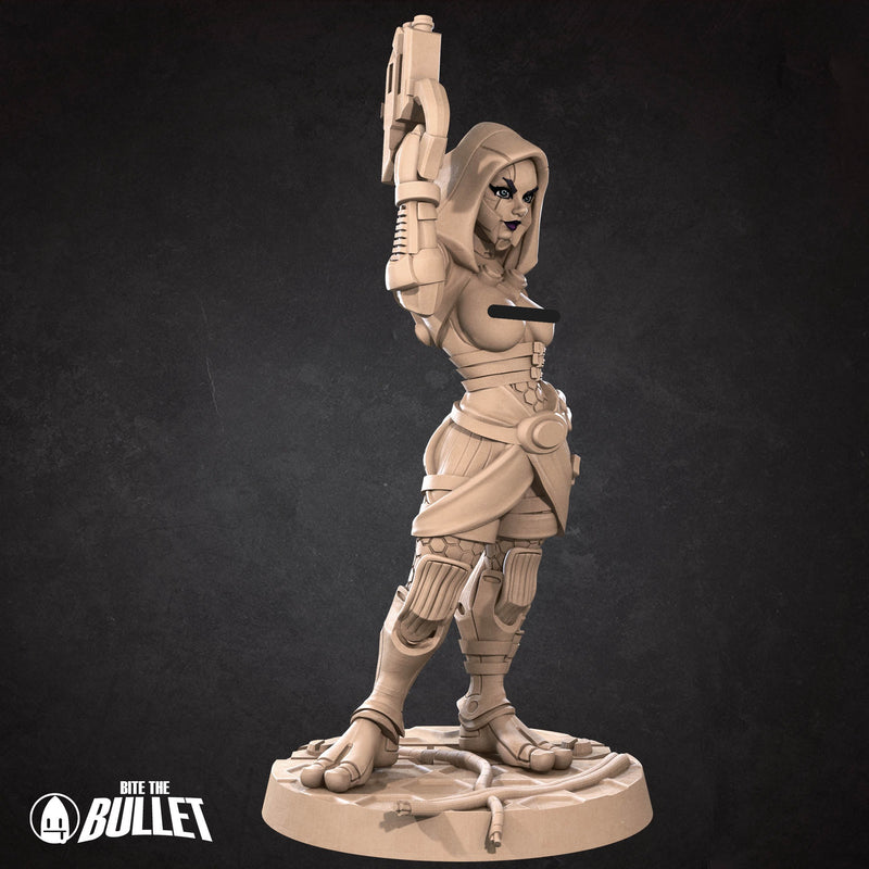 Quarlian Pilgrim Tahlia Pin-Up | Galaxy Adventure | Bite the Bullet