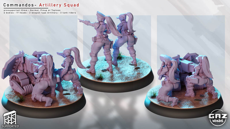 Commando Artillery Squad Miniatures | Sci-Fi Pin-Up | Gaz Minis