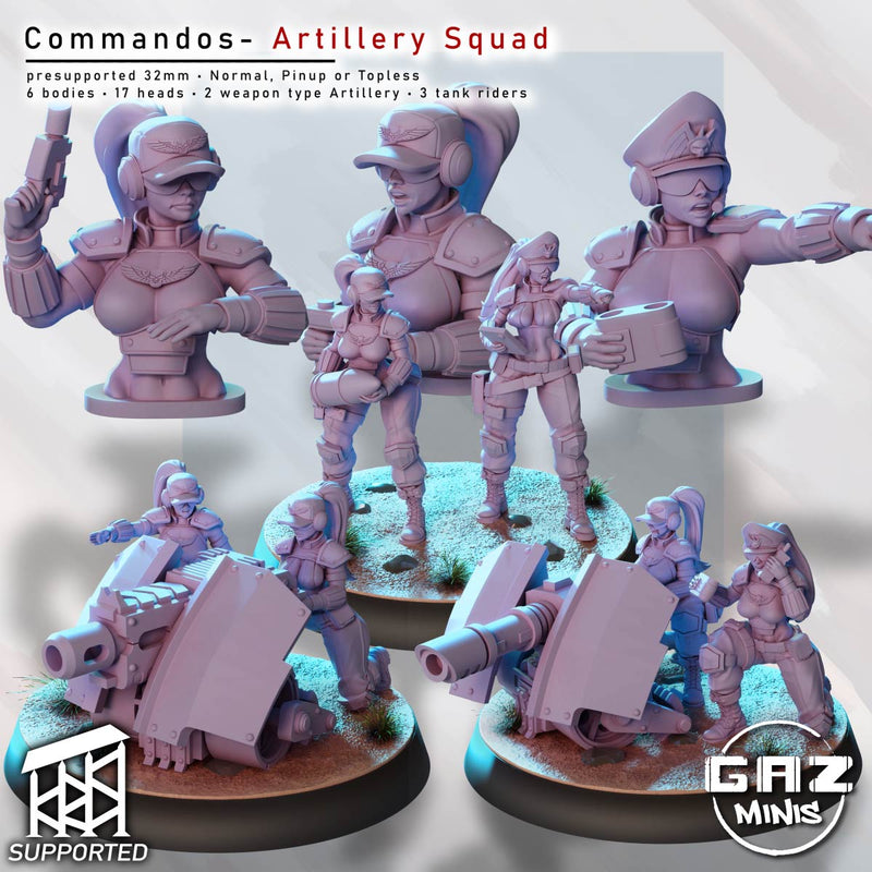 Commando Artillery Squad Miniatures | Sci-Fi Pin-Up | Gaz Minis