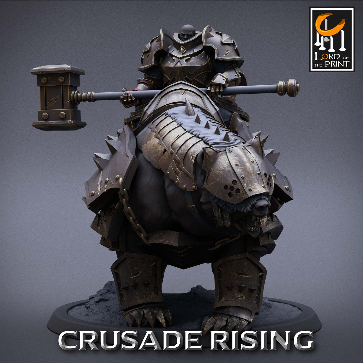 Templar Bear Rider w/ Hammer A | Crusade Rising | Fantasy Miniature ...
