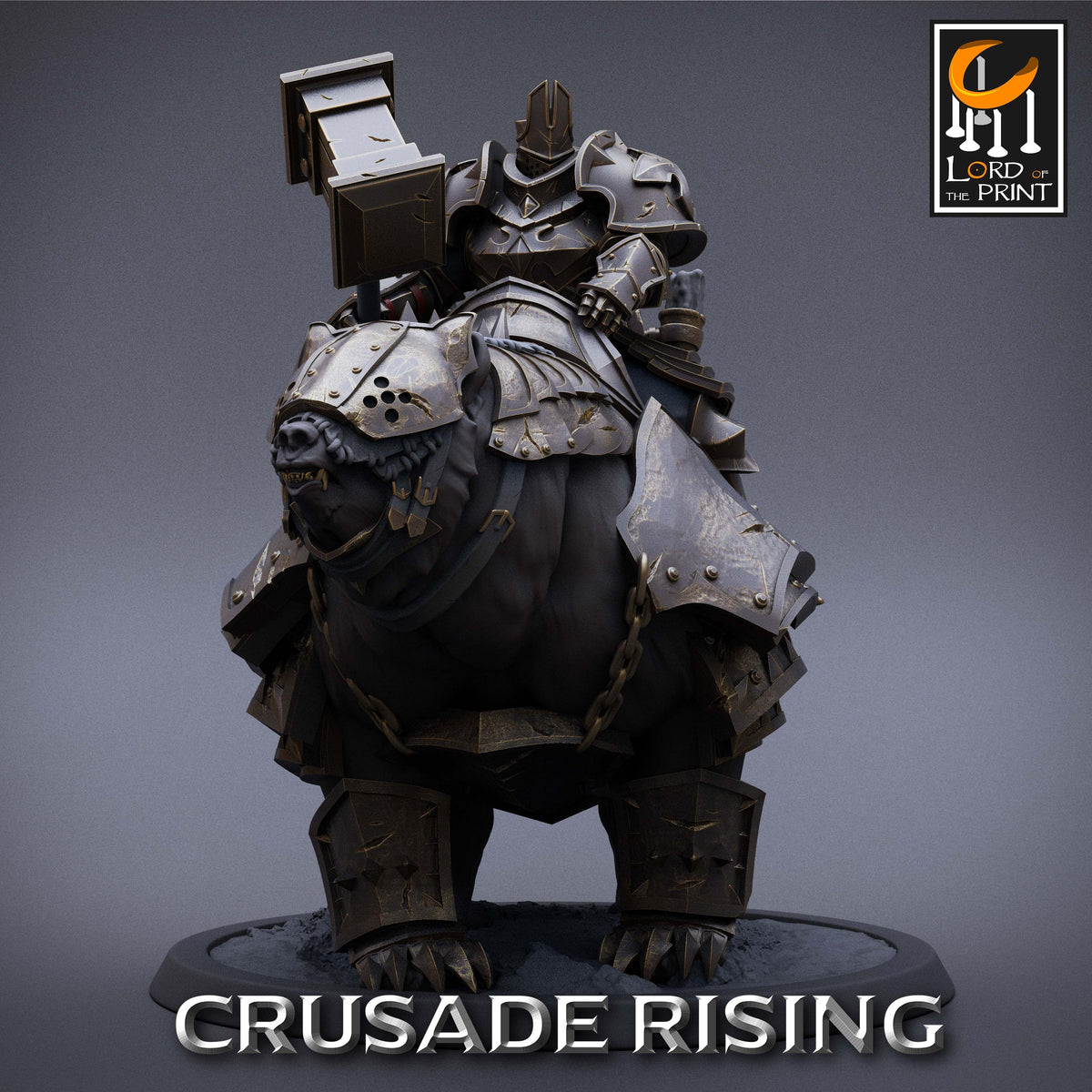 Templar Bear Rider w/ Hammer B | Crusade Rising | Fantasy Miniature ...