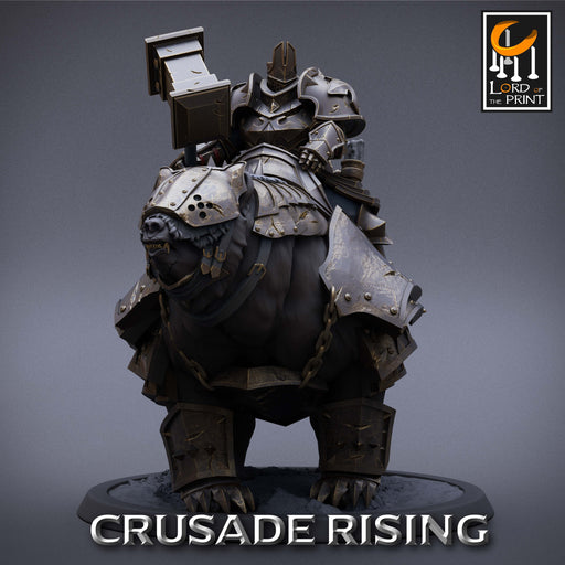 Templar Bear Rider w/ Hammer B | Crusade Rising | Fantasy Miniature | Rescale Miniatures TabletopXtra