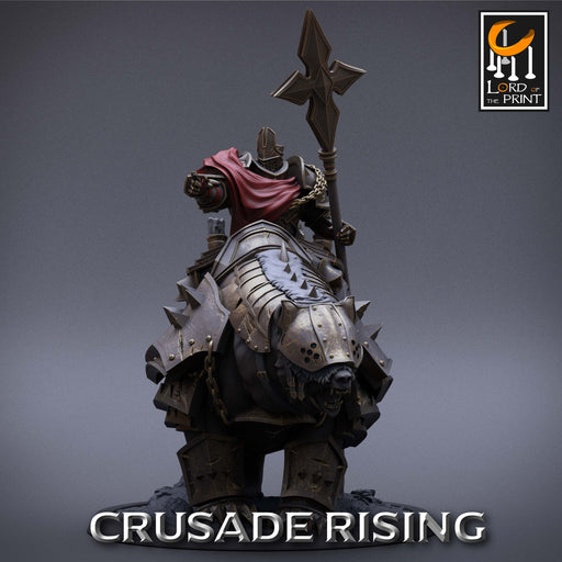 Templar Bear Rider w/ Lance B  | Crusade Rising | Fantasy Miniature | Rescale Miniatures TabletopXtra