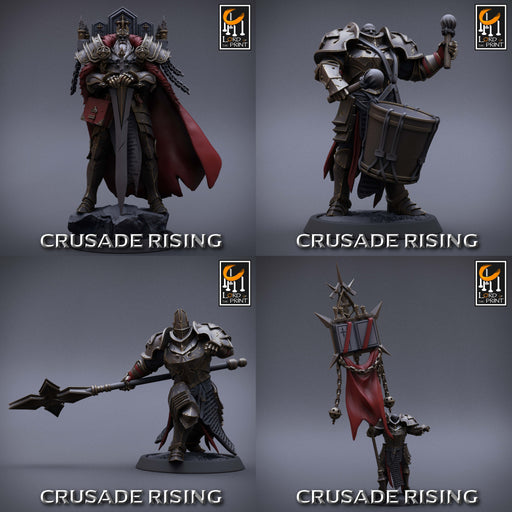 Templar King w/ Retinue Miniatures | Crusade Rising | Fantasy Miniature | Rescale Miniatures TabletopXtra