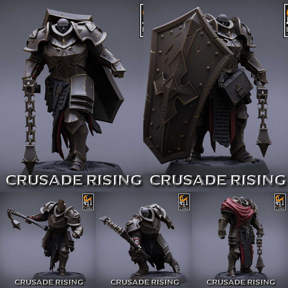 Templar w/ Flail Miniatures | Crusade Rising | Fantasy Miniature | Res ...