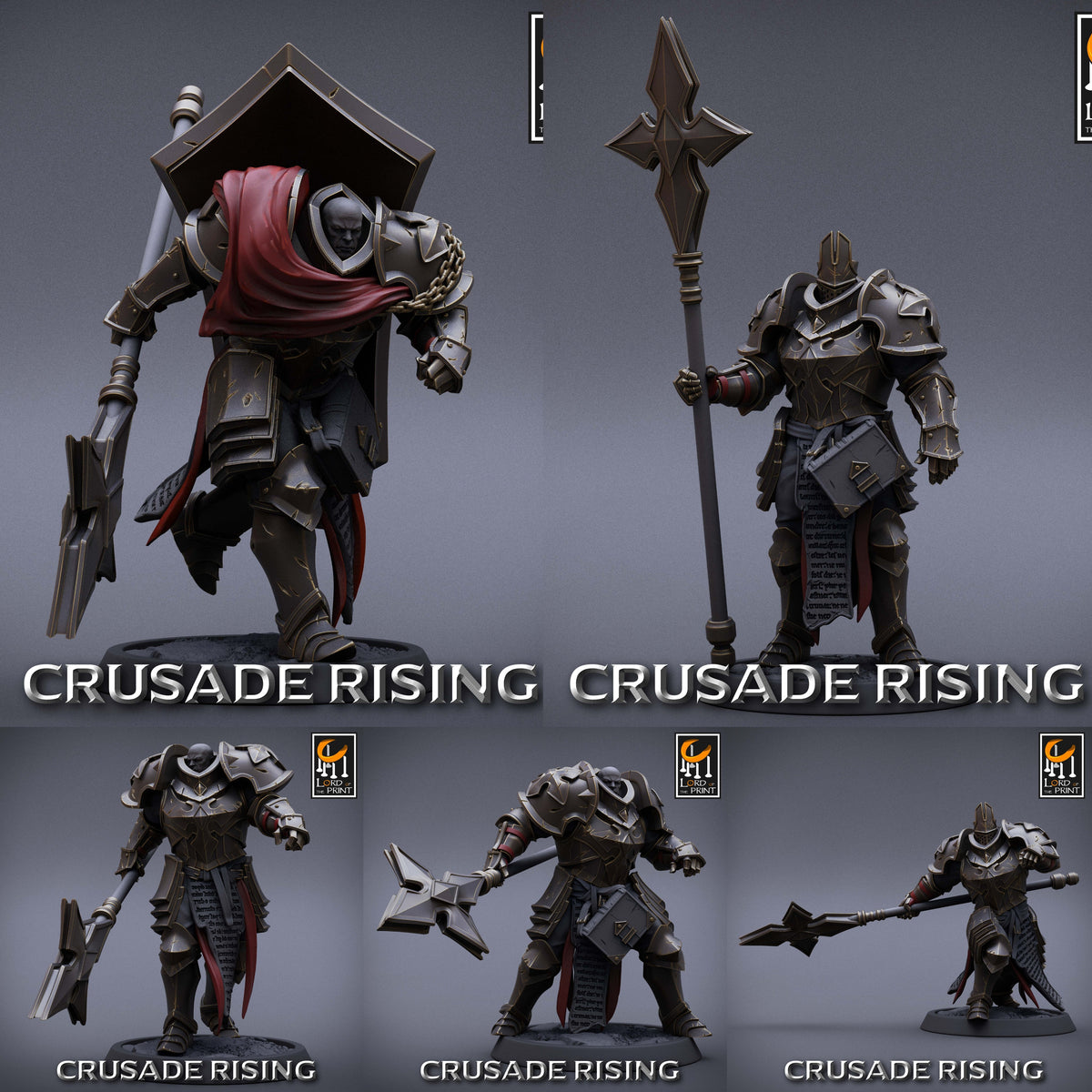 Templar w/ Lance Miniatures | Crusade Rising | Fantasy Miniature | Res ...