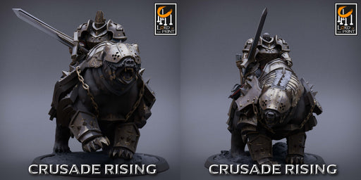 Templar w/ Sword Bear Rider Miniatures | Crusade Rising | Fantasy Miniature | Rescale Miniatures TabletopXtra