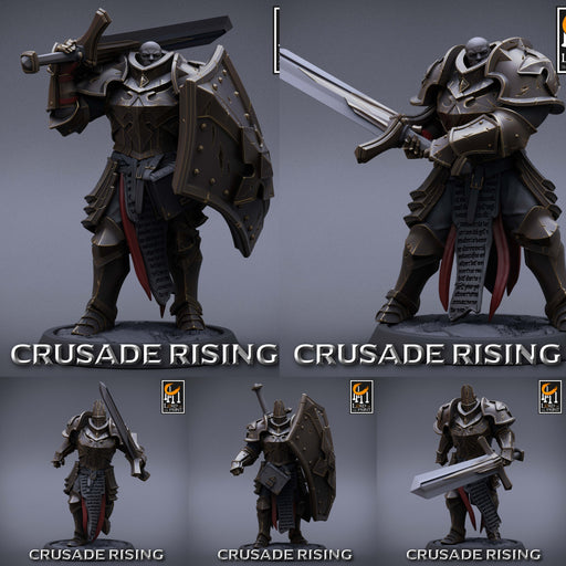 Templar w/ Sword Miniatures | Crusade Rising | Fantasy Miniature | Rescale Miniatures TabletopXtra