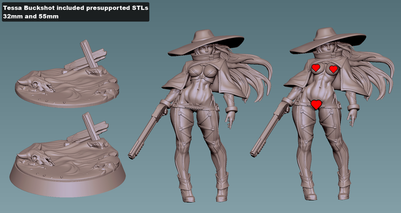 Cowgirl Tessa Buckshot | Fantasy Pin-Up Miniature | Gaz Minis