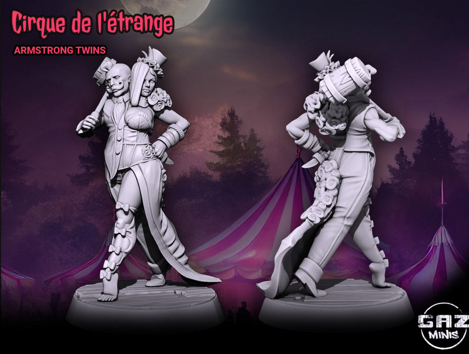 The Armstrong Twins | Cirque De Letrange | Fantasy Miniature | Gaz Minis TabletopXtra