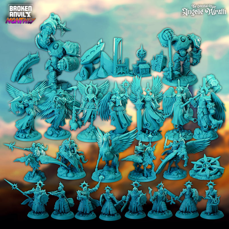 The Celestial War Angelic Wrath Miniatures (Full Set) | Tabletop RPG Miniature TabletopXtra