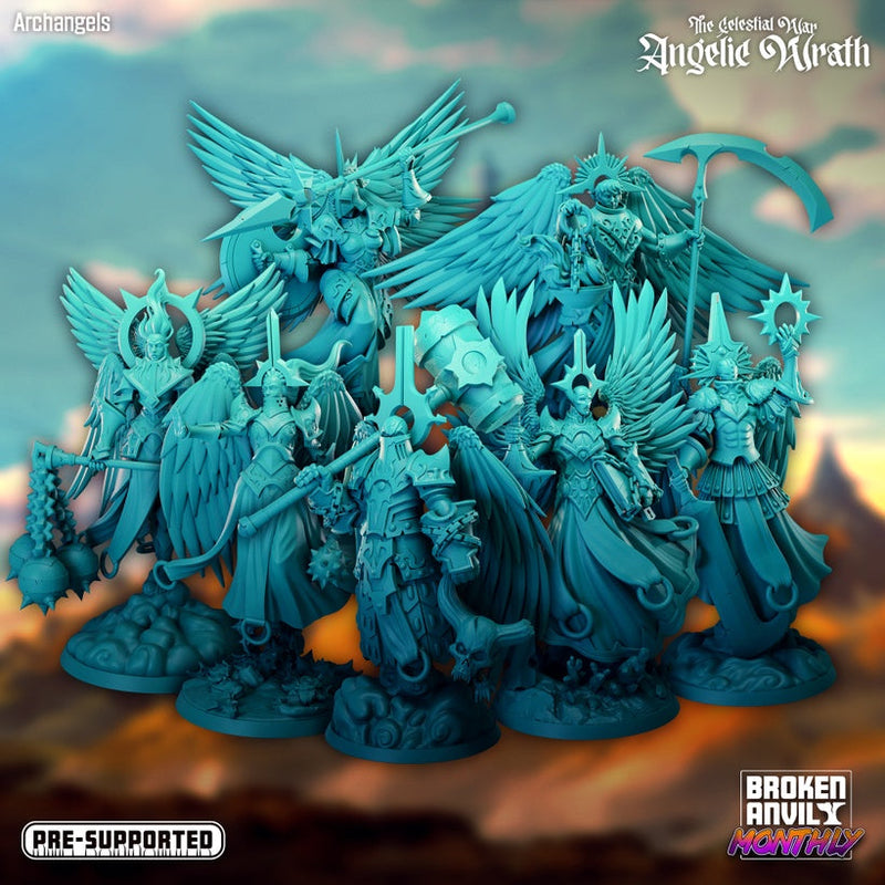 The Celestial War Angelic Wrath Miniatures (Full Set) | Tabletop RPG Miniature TabletopXtra