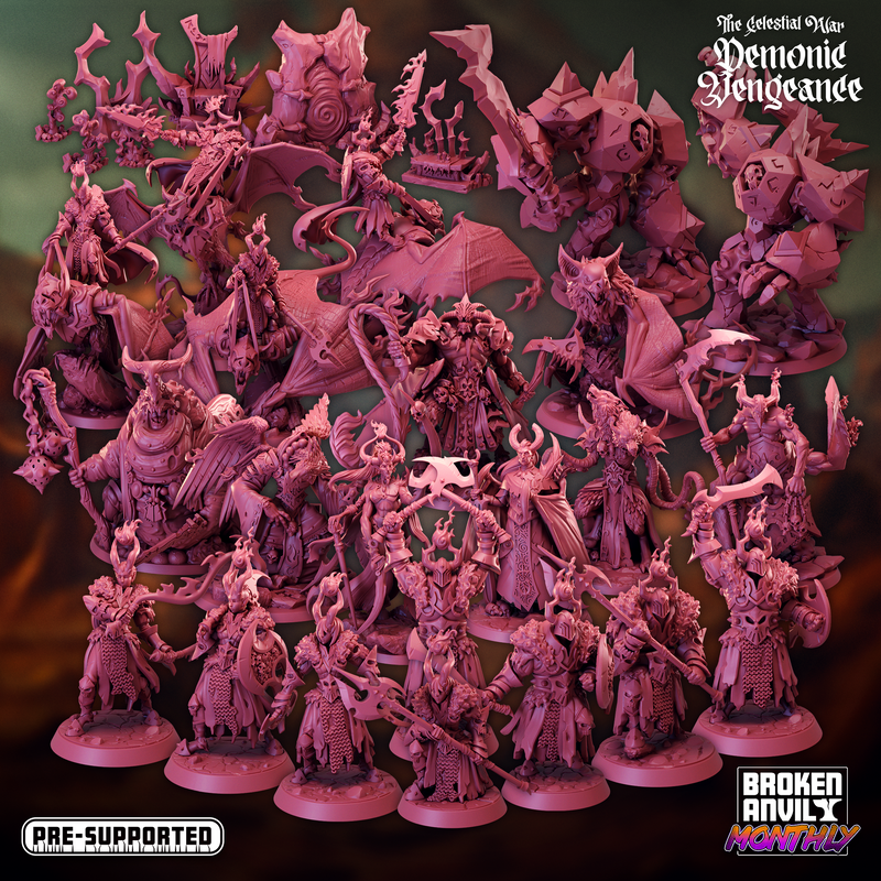 The Celestial War Demonic Vengence Miniatures (Full Set) | Tabletop RPG Miniature TabletopXtra