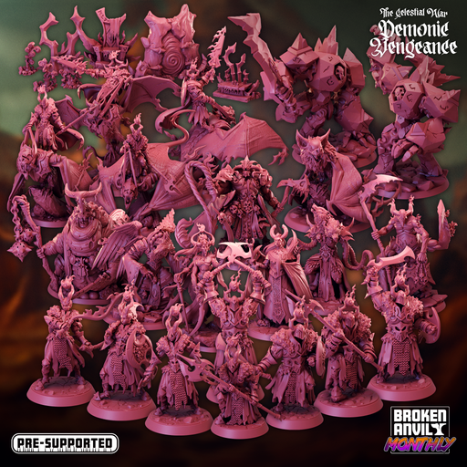 The Celestial War Demonic Vengence Miniatures (Full Set) | Tabletop RPG Miniature TabletopXtra