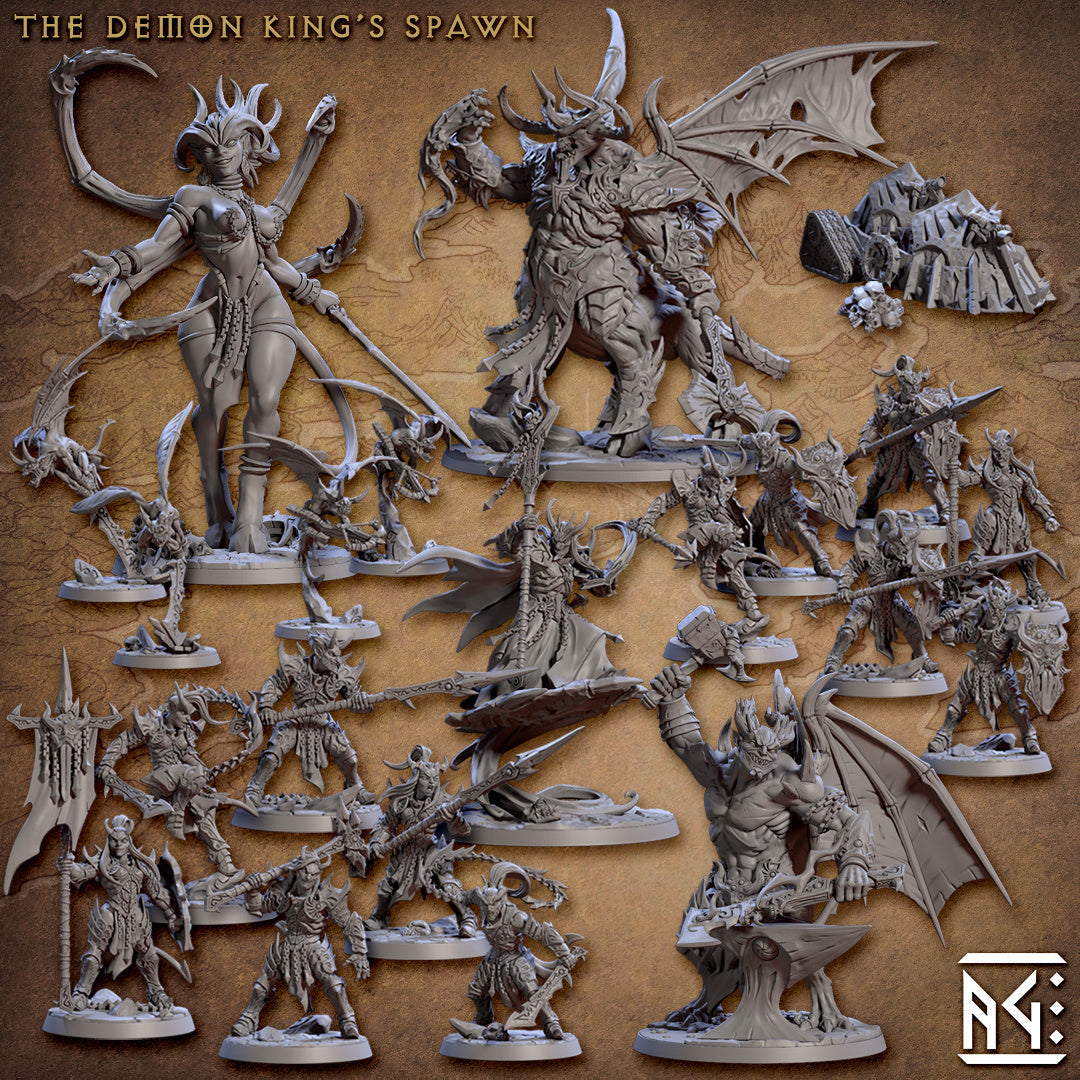 The Demon King's Spawn Miniatures (Full Set) | Fantasy D&D Miniature ...
