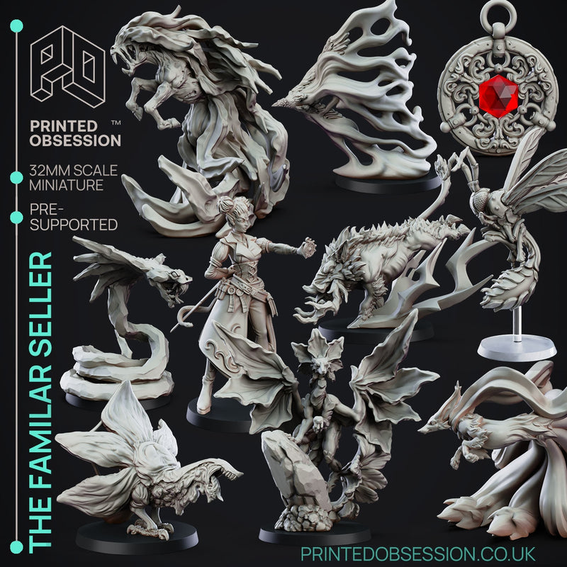 The Familiar Seller Miniatures (Full Set) | Fantasy Miniature | Printed Obsession TabletopXtra