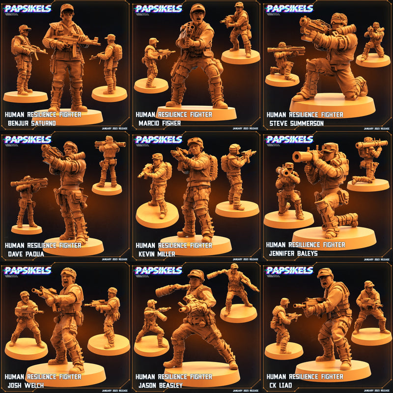 The Resistance Miniatures (Full Set) | Sci-Fi Miniature | Papsikels TabletopXtra