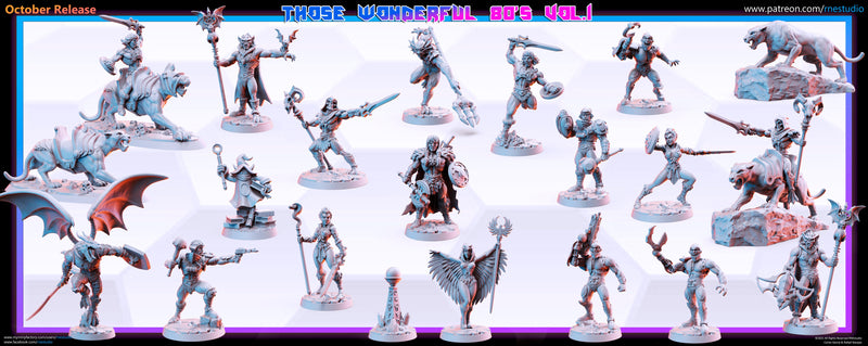 Those Wonderful 80's Miniatures (Full Set) | Fantasy Miniature | RN Estudio TabletopXtra