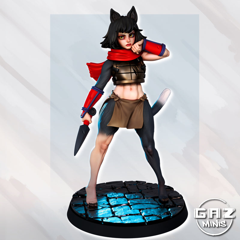 Cat Girl Izu | Fantasy Pin-Up | Fantasy Miniature | Gaz Minis