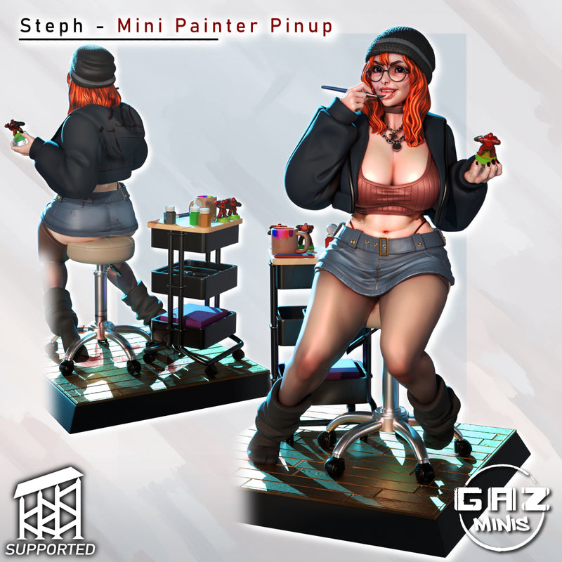 Mini Painter Stephanie | Fantasy Pin-Up | Gaz Minis | [Multi-Listing]