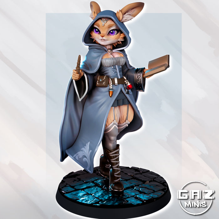 Harengon Bunny Mage Elowen Softpaw | Pin-up | Fantasy Miniature | Gaz Minis | [Multi-Listing]