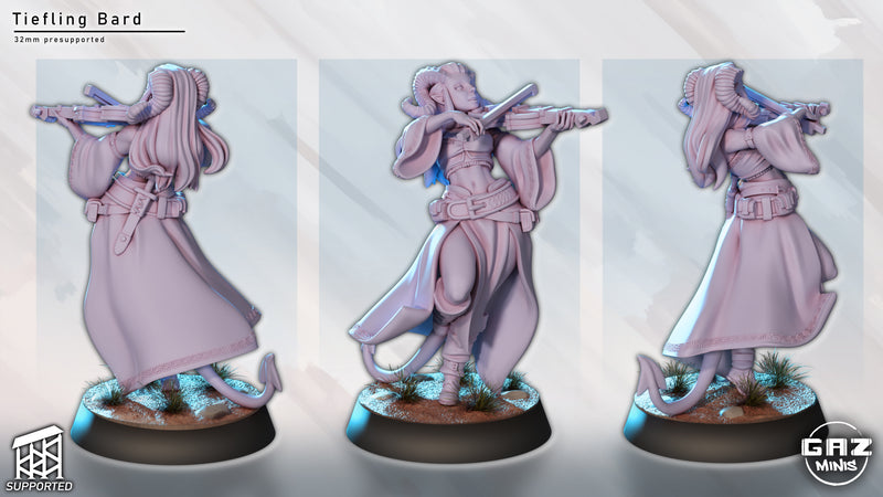 Tiefling Bard | Fantasy Pin-Up | Gaz Minis
