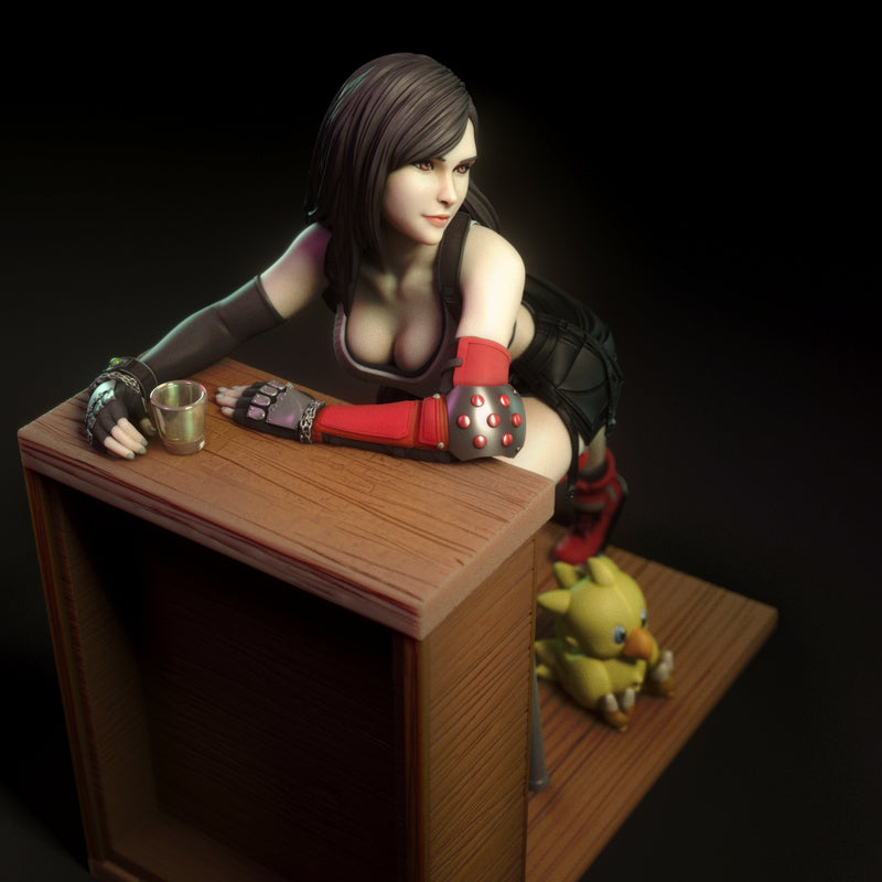 Tifa | Pin-Up Statue Fan Art Miniature Unpainted | Torrida Minis