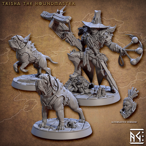 Trisha the Houndmaster (Alt) | Requiem Demon Hunters | Fantasy D&D Miniature | Artisan Guild TabletopXtra