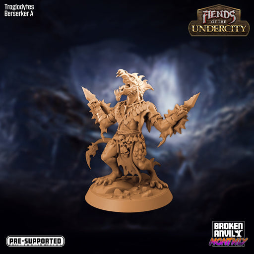 Troglodyte Berserker A | Fiends of the Undercity | Tabletop RPG Miniature TabletopXtra