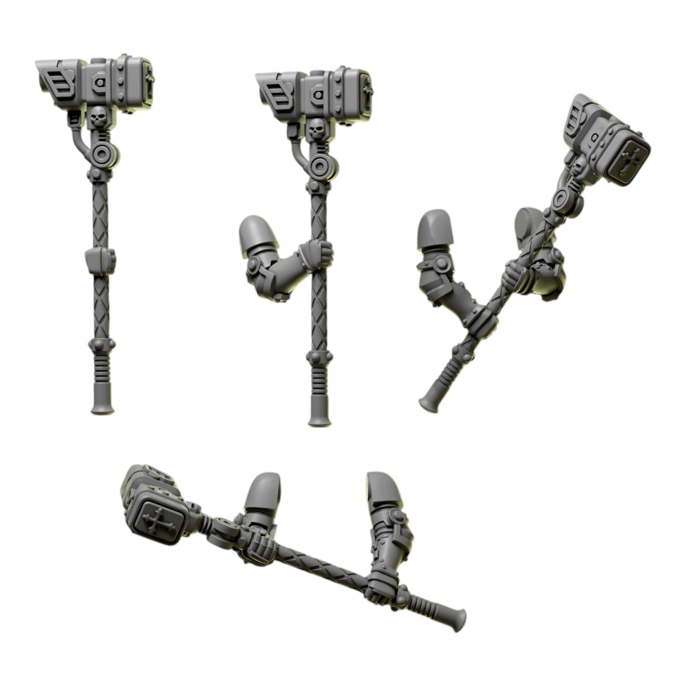 Two Handed Hammers, resin conversion bits for 28/32mm wargaming miniatures