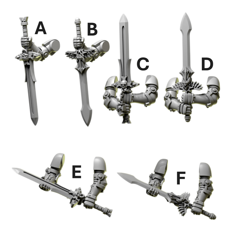 Swords | Eternal Pilgrims | Conversion Bits For 28mm 32mm Sci-fi Marines